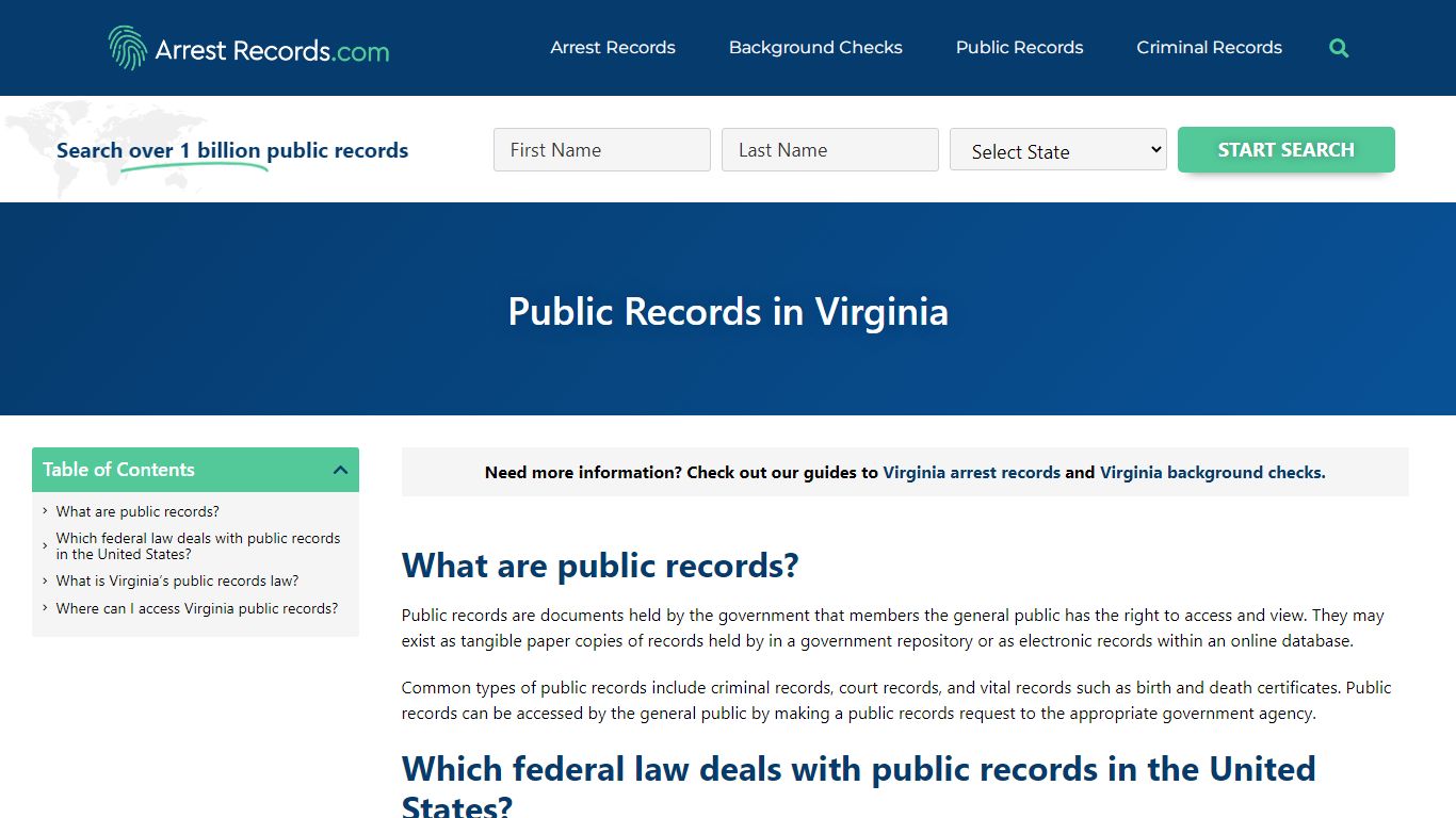 Virginia Public Records - Arrest Records.com